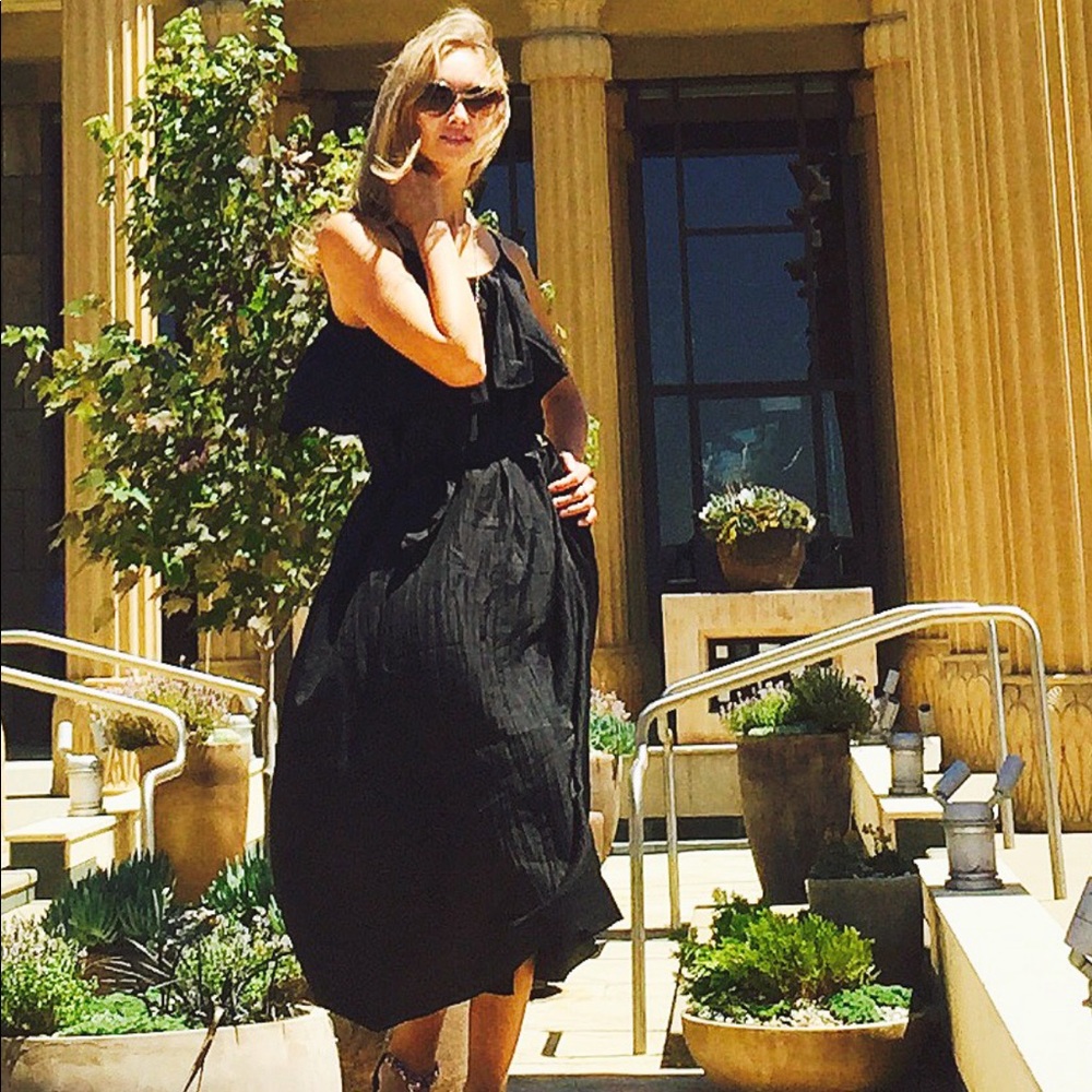 Black silk dress
